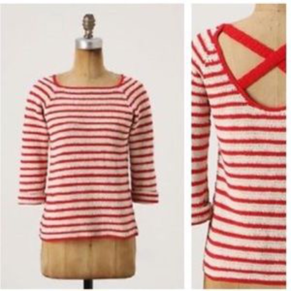 Lauren Moffatt Anthropologie Crocheted Nautical Sweater